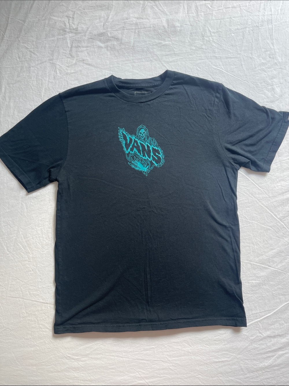 Vans Black Tee with Teal Graphic Logo